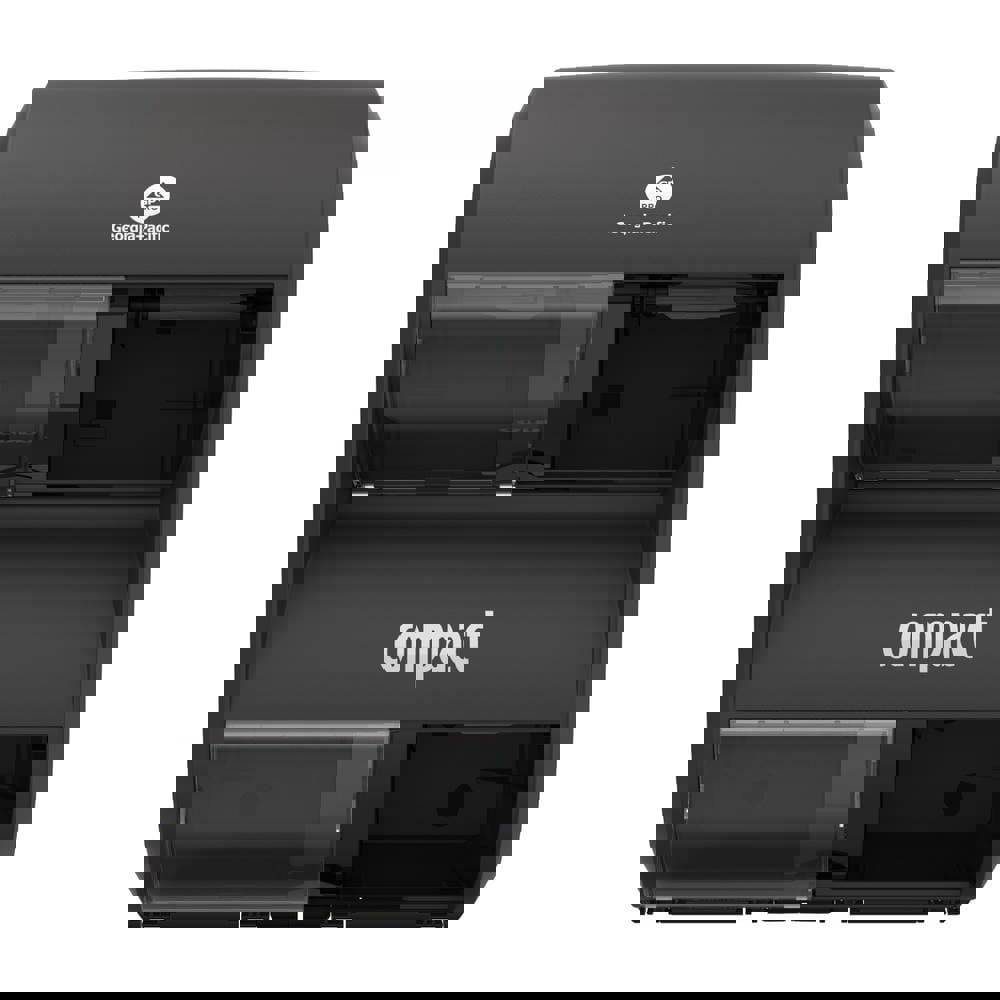 Compact Quad Vertical Four Roll Coreless Tissue Dispenser, 12.31 x 14.81 x 7.86, Black